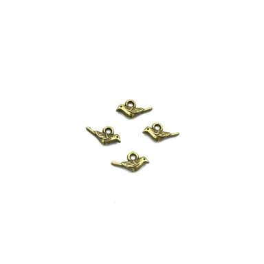 13x7mm žalvario sp. pakabukas paukštis, 31vnt.
