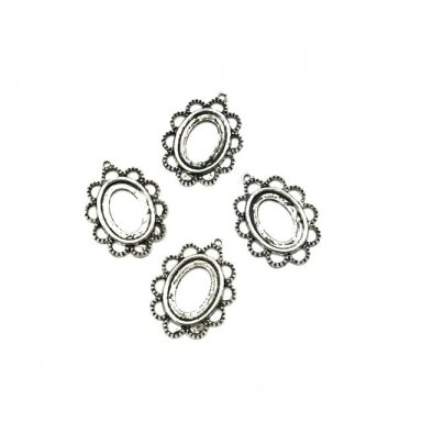 31x23mm sidabro sp. rėmelis 17,1x12,9mm kabošonui, 7vnt.