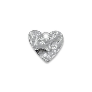 34x36mm platinos sp. nerūdijančio plieno pakabukas širdis, 1vnt.