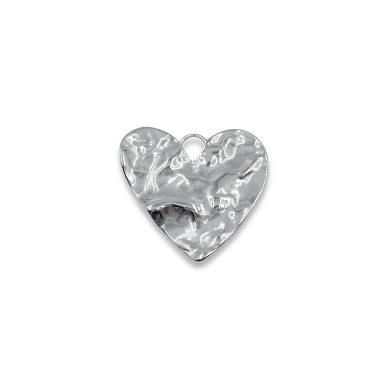 34x36mm platinos sp. nerūdijančio plieno pakabukas širdis, 1vnt. 34x36mm platinos sp. nerūdijančio plieno pakabukas širdis, 1vnt.