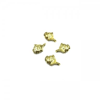 15x11mm aukso sp. pakabukas žuvis, 13vnt.