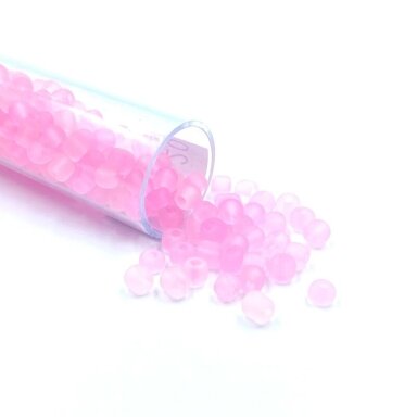 3,5x4mm matiniai rožinės sp. biserio karoliukai, ±12g