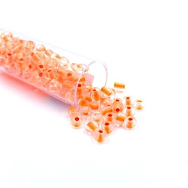 3,5x4mm oranžinės sp. biserio karoliukai, ±12g