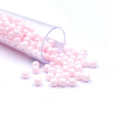 3,5x4mm rožinės sp. biserio karoliukai, ±13g