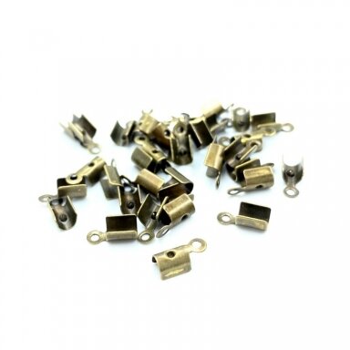3,5x8mm žalvario sp. užbaigimo detalė juostelei, ±170vnt.