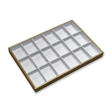 35x24cm rudos ir baltos sp. ekspozicinis padėklas, 18 skyrių, 1vnt.