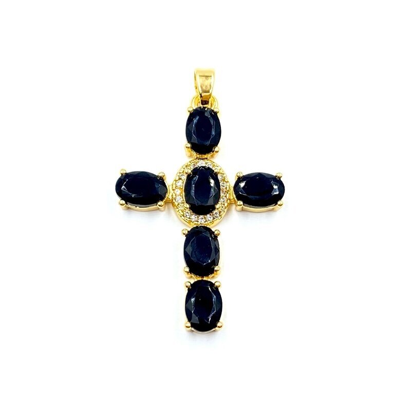 35x23mm 18k aukso sp. nerūdijančio plieno pakabukas kryžius, 1vnt. 35x23mm 18k aukso sp. nerūdijančio plieno pakabukas kryžius, 1vnt.