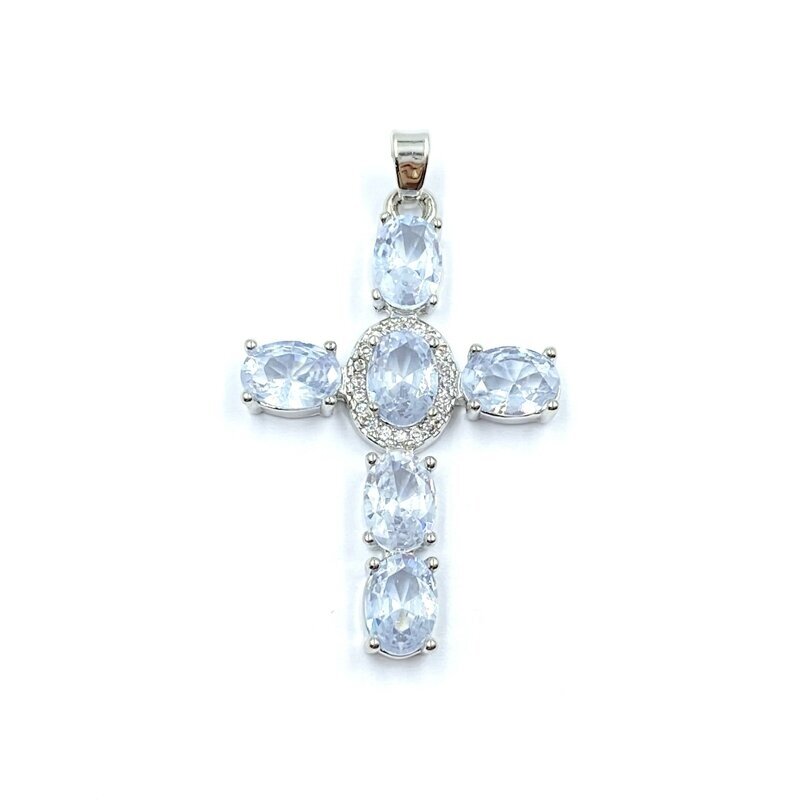 35x23mm platinos sp. nerūdijančio plieno pakabukas kryžius, 1vnt. 35x23mm platinos sp. nerūdijančio plieno pakabukas kryžius, 1vnt.