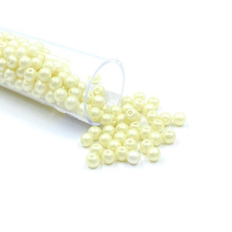3,5x4mm gelsvos sp. biserio karoliukai, ±12g