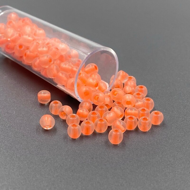3,5x4mm oranžinės sp. biserio karoliukai, ±12g