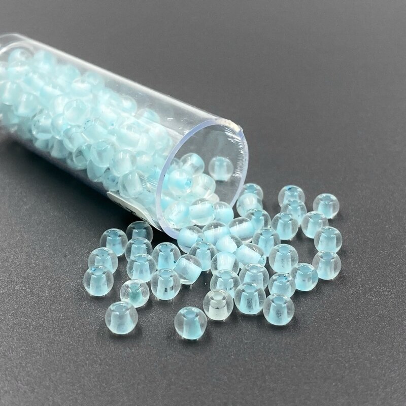 3,5x4mm žydros sp. biserio karoliukai, ±12g