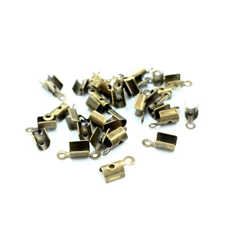 3,5x8mm žalvario sp. užbaigimo detalė juostelei, ±170vnt.