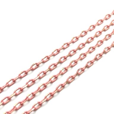 3,65x2,10mm rožinės sp. grandinėlė, 1m