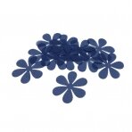 4cm tamsiai mėlynos sp. šifono gėlytės, 30vnt.