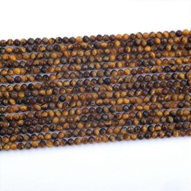 3,5mm facetuota tigro akis, 40cm juosta