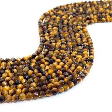 3mm facetuota tigro akis, 40cm juosta