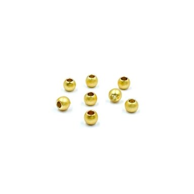 3mm matinės 18k aukso sp. nerūdijančio plieno intarpai, 2vnt.
