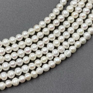 3mm natūralūs gėlavandeniai perlai, 37cm juosta