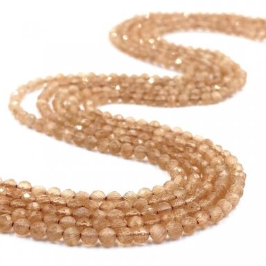 3mm šviesiai rudos sp. facetuota katės akis, 40cm juosta 3mm šviesiai rudos sp. facetuota katės akis, 40cm juosta