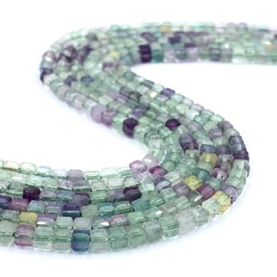 3mm kubo formos fluoritas, 40cm juosta 3mm kubo formos fluoritas, 40cm juosta