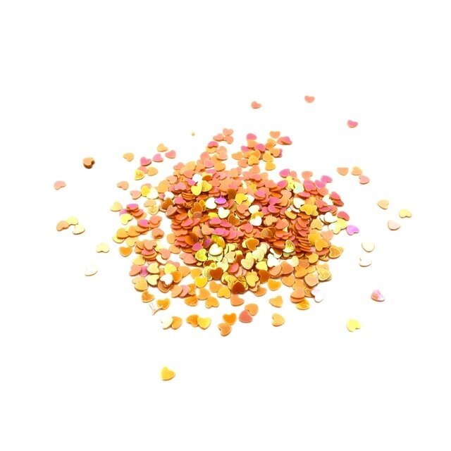 3mm oranžinės sp. žvyneliai širdutės, 5g