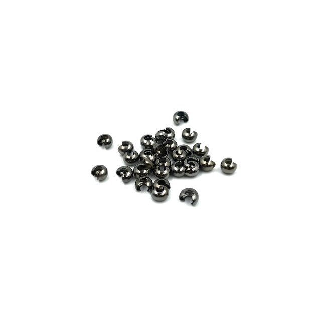 3mm juodintos sp. užbaigimo detalės spaustukų paslėpėjai "kriauklytės", 30vnt.
