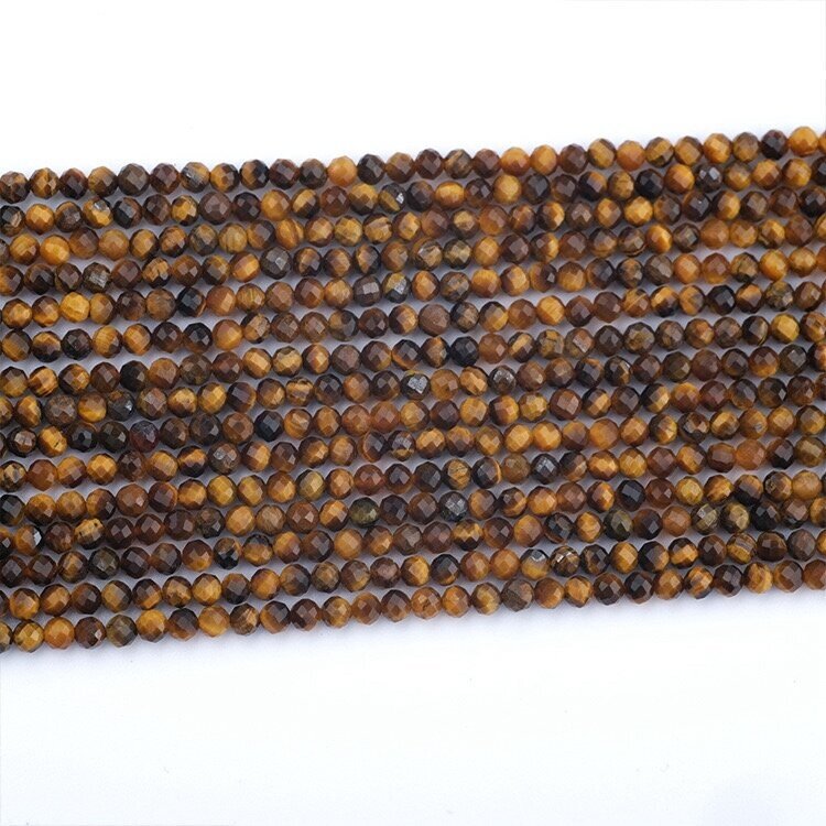3,5mm facetuota tigro akis, 40cm juosta