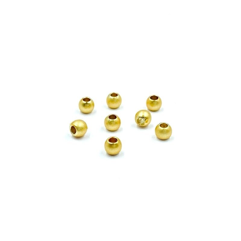 3mm matinės 18k aukso sp. nerūdijančio plieno intarpai, 2vnt.