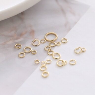 3x0,6mm 14k aukso sp. nerūdijančio plieno žiedeliai, 20vnt. 3x0,6mm 14k aukso sp. nerūdijančio plieno žiedeliai, 20vnt.
