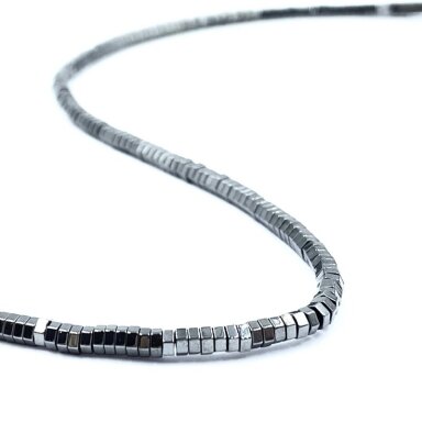 3x1mm šešiakampio disko formos hematitas, 40cm juosta