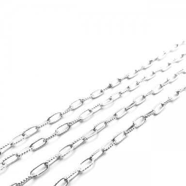 8x4mm sidabro sp. grandinėlė, 1m