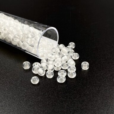 3x4,3mm skaidrūs gelsvos sp. biserio karoliukai, ±12g