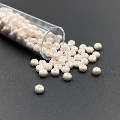 3x4,5mm perlamutrinės rausvos sp. biserio karoliukai, ±12g