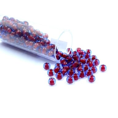 3x4mm bordo ir melsvos sp. biserio karoliukai, ±12g