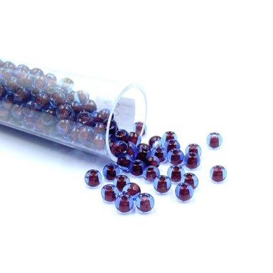 3x4mm bordo ir mėlynos sp. biserio karoliukai, ±12g