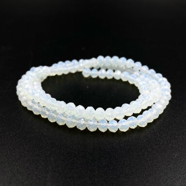 3x4mm dūminiai melsvos sp. rondelle formos karoliukai, 40cm juosta 3x4mm dūminiai melsvos sp. rondelle formos karoliukai, 40cm juosta