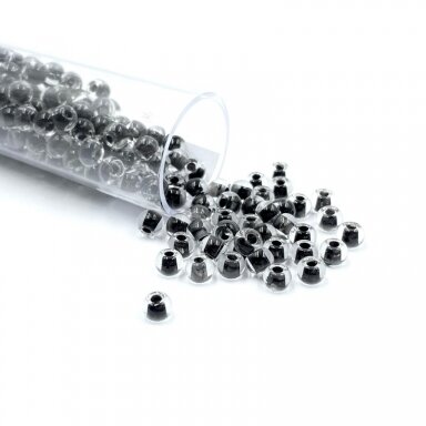 3x4mm juodos sp. biserio karoliukai, ±12g