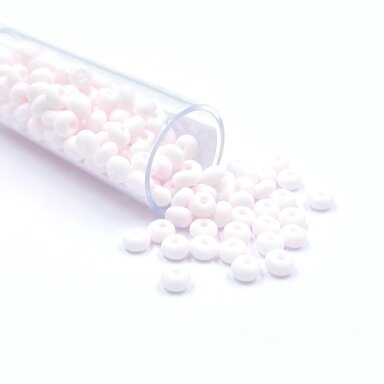 3x4mm matiniai rožinės sp. biserio karoliukai, ±13g