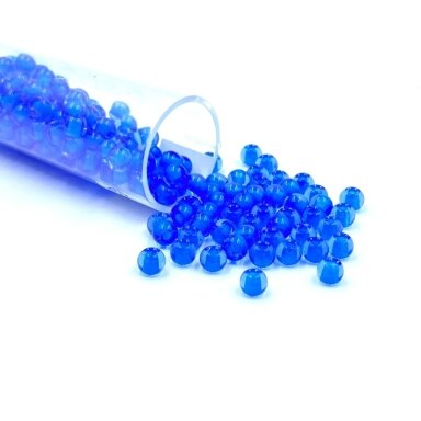 3x4mm mėlynos sp. biserio karoliukai, ±12g