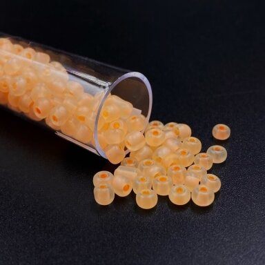 3x4mm oranžinės sp. biserio karoliukai, ±11g