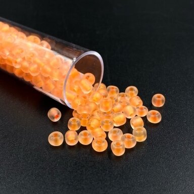 3x4mm oranžinės sp. biserio karoliukai, ±12g