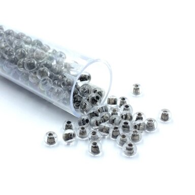 3x4mm pilkos sp. biserio karoliukai, ±12g
