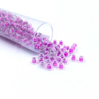 3x4mm rožinės sp. biserio karoliukai, ±12g