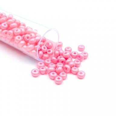 3x4mm rožinės sp. biserio karoliukai, ±12g