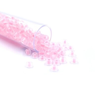 3x4mm rožinės sp. biserio karoliukai, ±12g