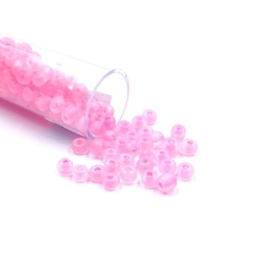 3x4mm rožinės sp. biserio karoliukai, ±12g