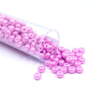 3x4mm rožinės sp. biserio karoliukai, ±13g