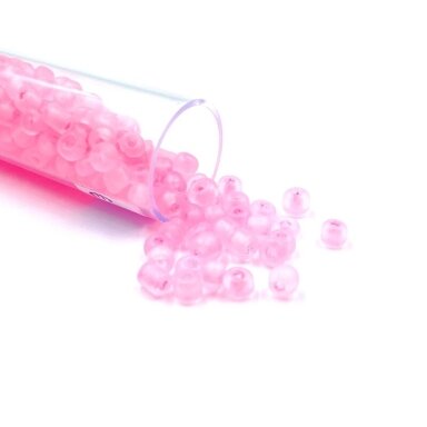 3x4mm rožinės sp. biserio karoliukai, ±13g
