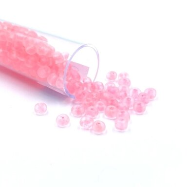 3x4mm rožinės sp. biserio karoliukai, ±13g