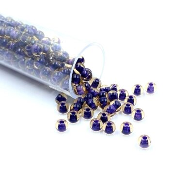 3x4mm violetinės ir rudos sp. biserio karoliukai, ±12g